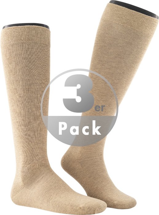 Thumbnail - Hudson Herren Kniestrümpfe beige Baumwolle & Mix unifarben