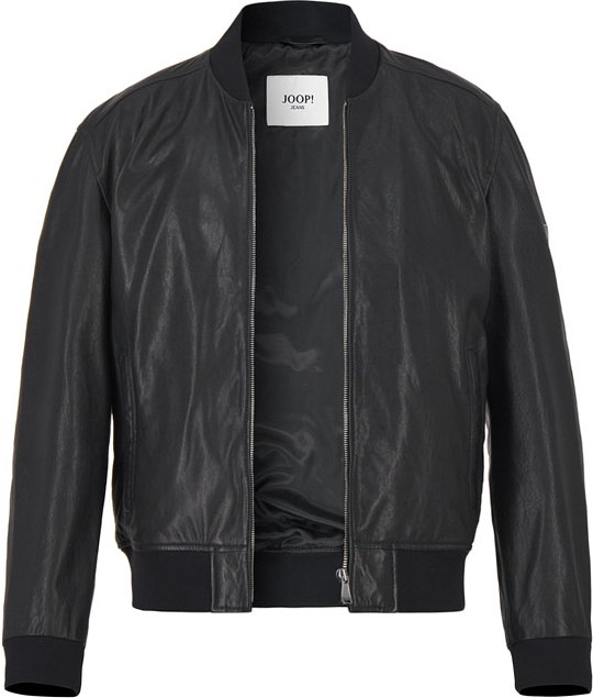 JOOP! Herren Lederjacke schwarz unifarben