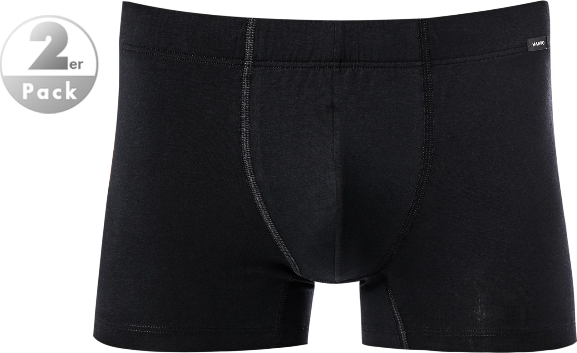 Thumbnail - HANRO Herren Pants schwarz Baumwolle & Mix unifarben