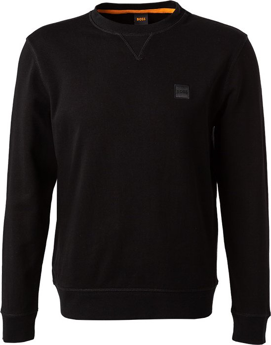 BOSS Orange Herren Sweatshirt schwarz unifarben