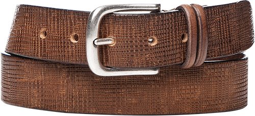 POST & CO Herren Gürtel braun Leder geprägt