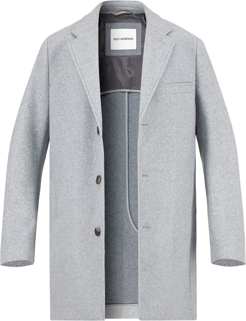 ROY ROBSON Herren Mantel grau unifarben