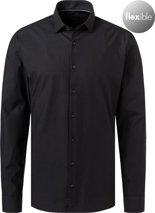 Thumbnail - OLYMP Herren Hemd schwarz Slim Fit