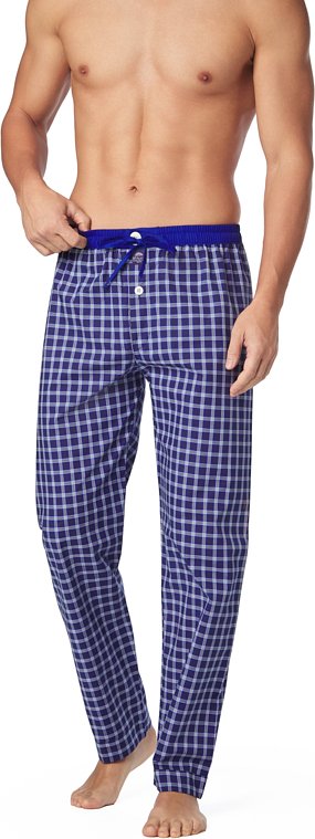 MC ALSON Herren Pyjamahose blau Baumwolle & Mix Kariert