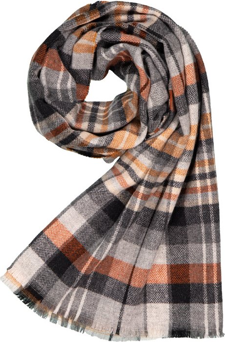 DANTE Herren Schal grau Kashmere-Wolle gemustert