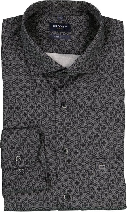 OLYMP Herren Hemd blau gemustert