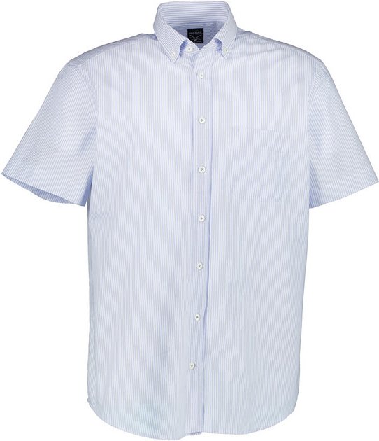 van Laack Herren Kurzarmhemd blau gestreift