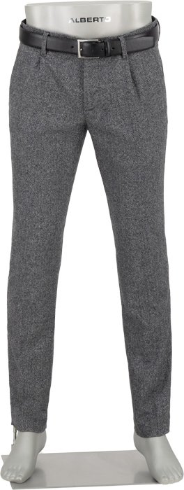 Alberto Herren Hosen grau gemustert