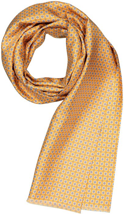 Ascot Herren Schal orange Seide gemustert