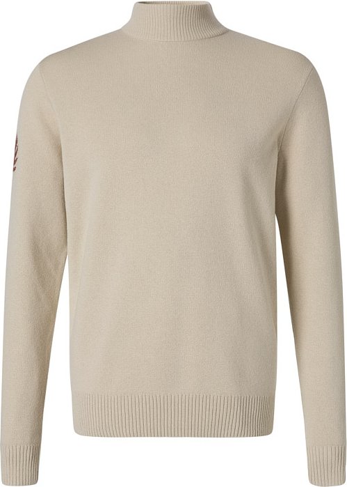 Thumbnail - Fred Perry Herren Stehkragenpullover beige unifarben
