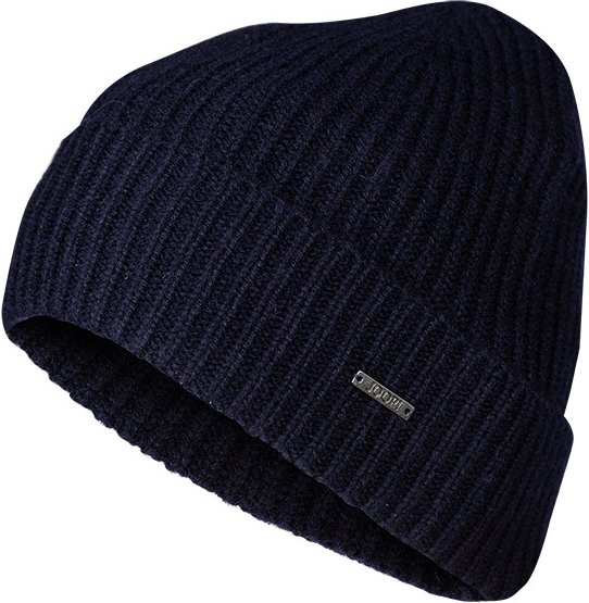 JOOP! Herren Strickmütze blau Kaschmirwolle