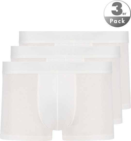 BOSS Black Herren Trunks weiß Baumwolle & Mix unifarben