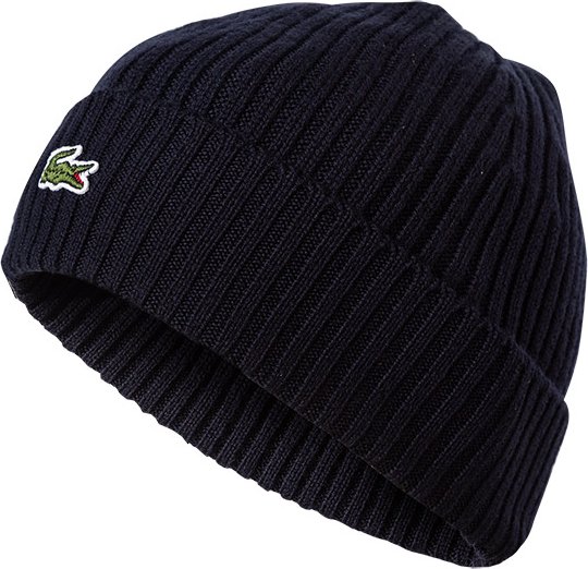 LACOSTE Herren Mütze blau Woll-Stoff