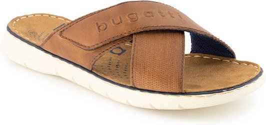 bugatti Herren Pantoletten cognac Nubuk-/Veloursleder