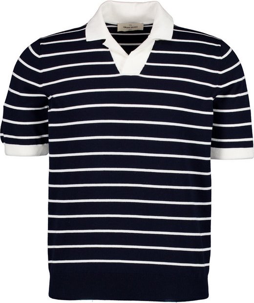 Gran Sasso Herren Polo-Shirt schwarz gestreift