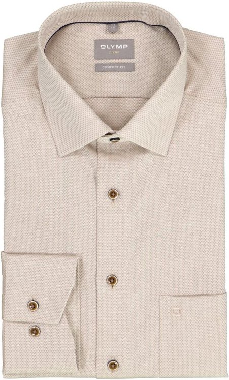 OLYMP Herren Hemd beige Comfort Fit