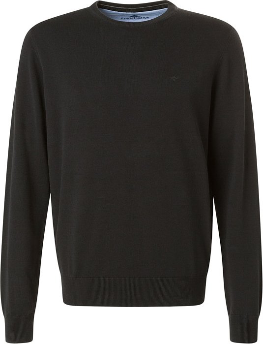 Thumbnail - Fynch-Hatton Herren Pullover schwarz unifarben