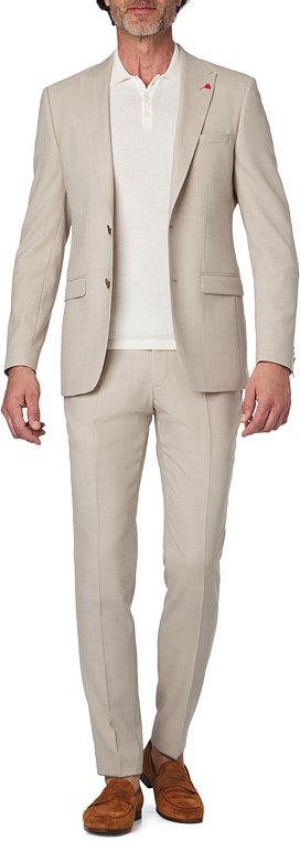 ROY ROBSON Herren Anzug beige meliert Slim Fit