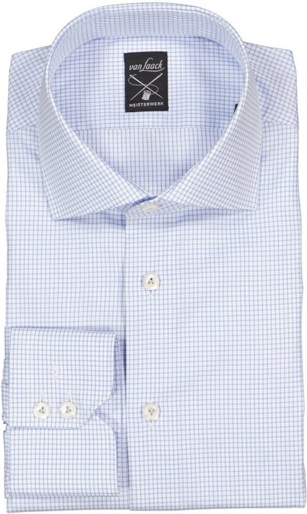 van Laack Herren Hemd blau kariert