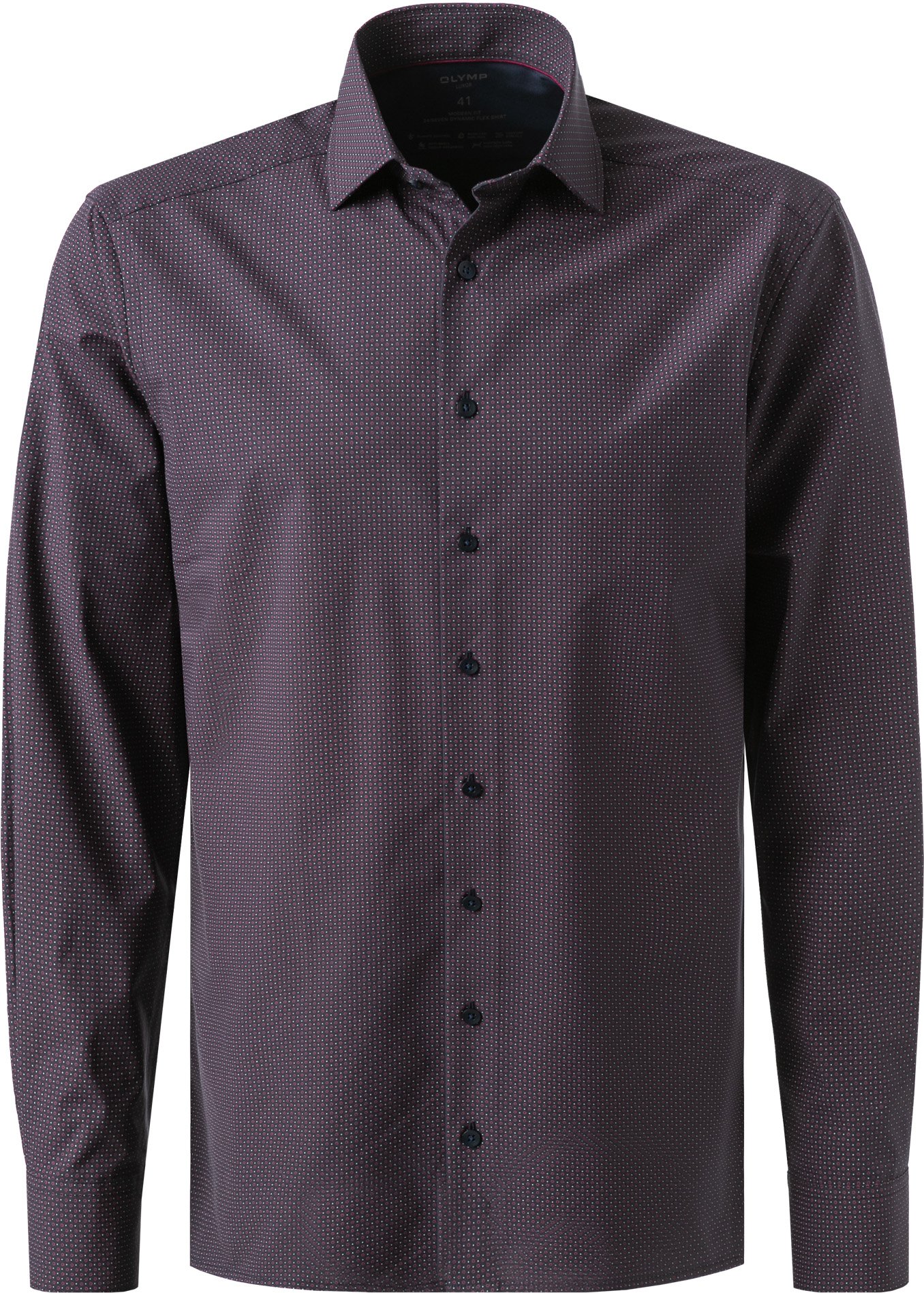 OLYMP Herren Hemd rot gemustert