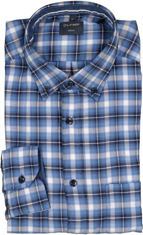 OLYMP Herren Hemd blau kariert