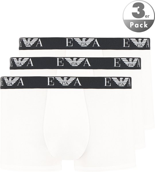 Thumbnail - EMPORIO ARMANI Herren Trunks weiß Baumwolle & Mix unifarben
