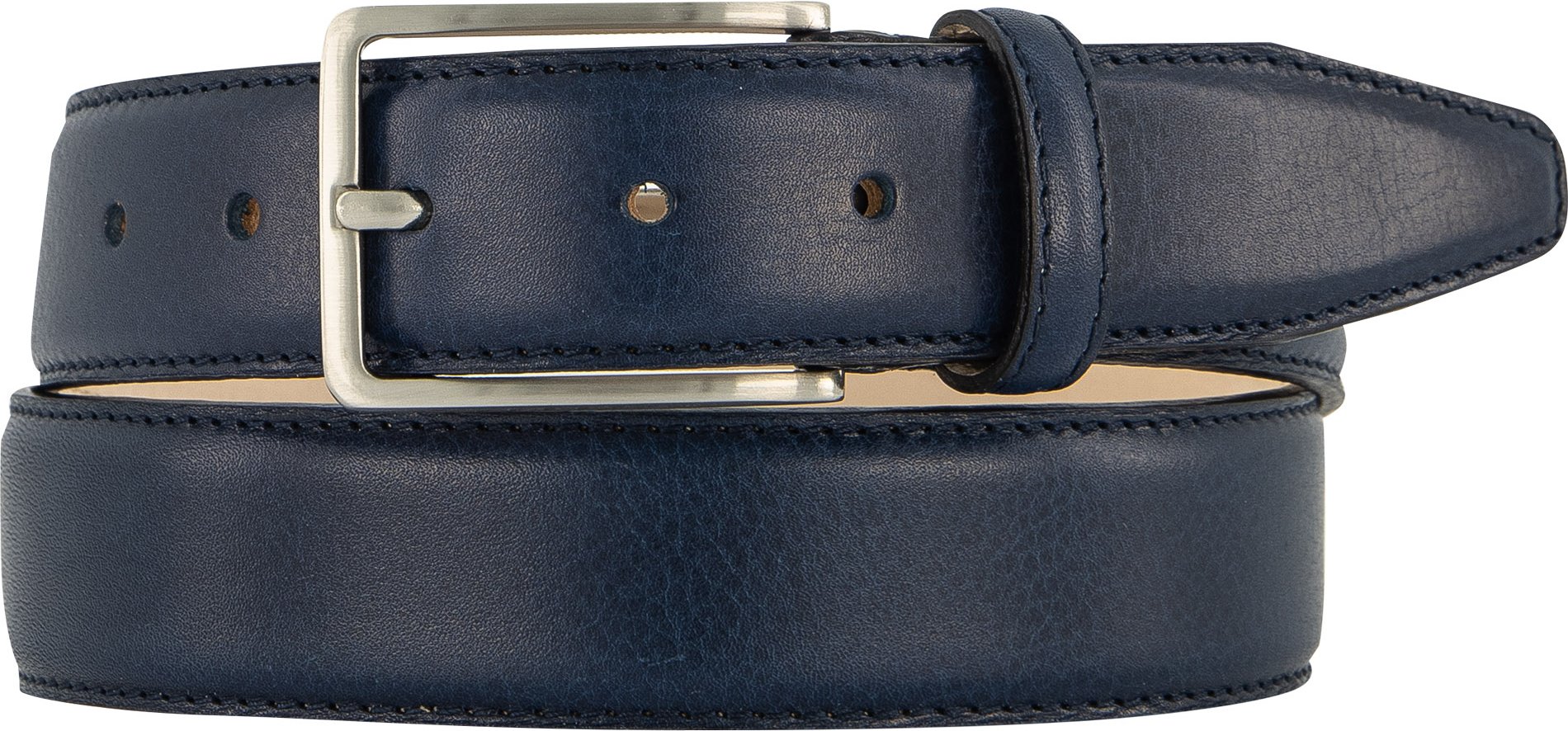 Lindenmann Herren Gürtel blau Glattleder