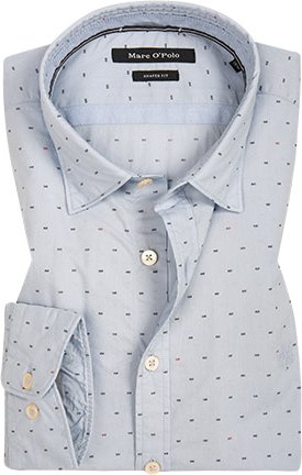 Marc O'Polo Herren Hemd blau gemustert