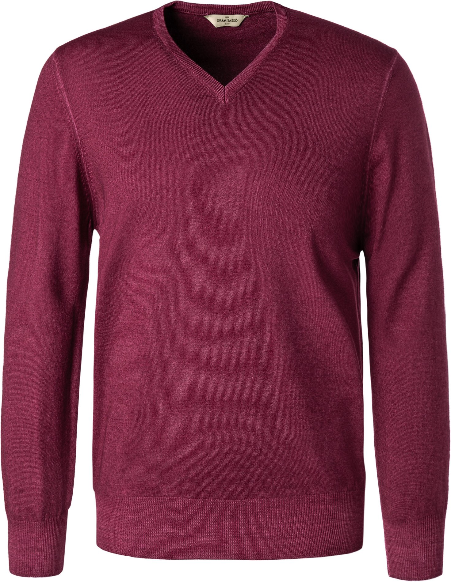 Thumbnail - Gran Sasso Herren V-Pullover rot unifarben