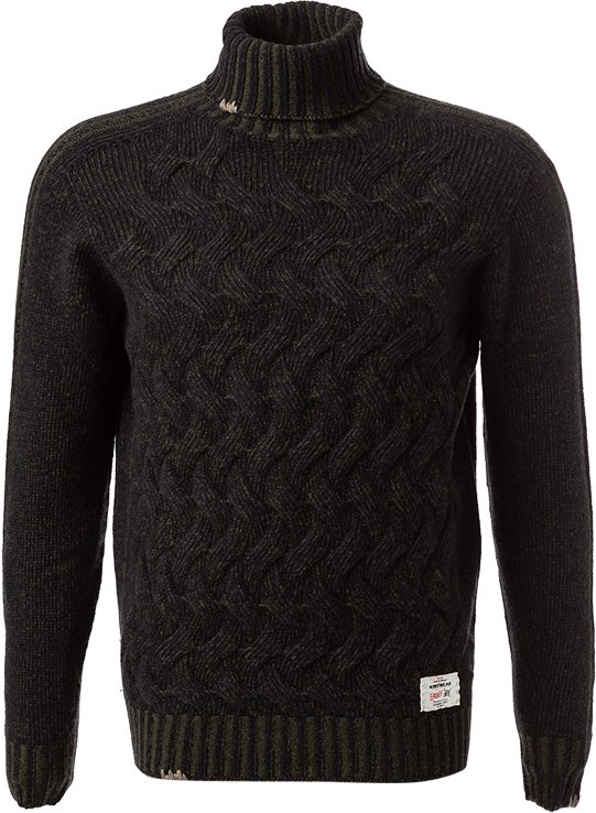 Thumbnail - BOB Herren Rollkragenpullover blau unifarben