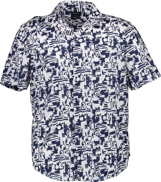 OLYMP Herren Kurzarmhemd blau gemustert