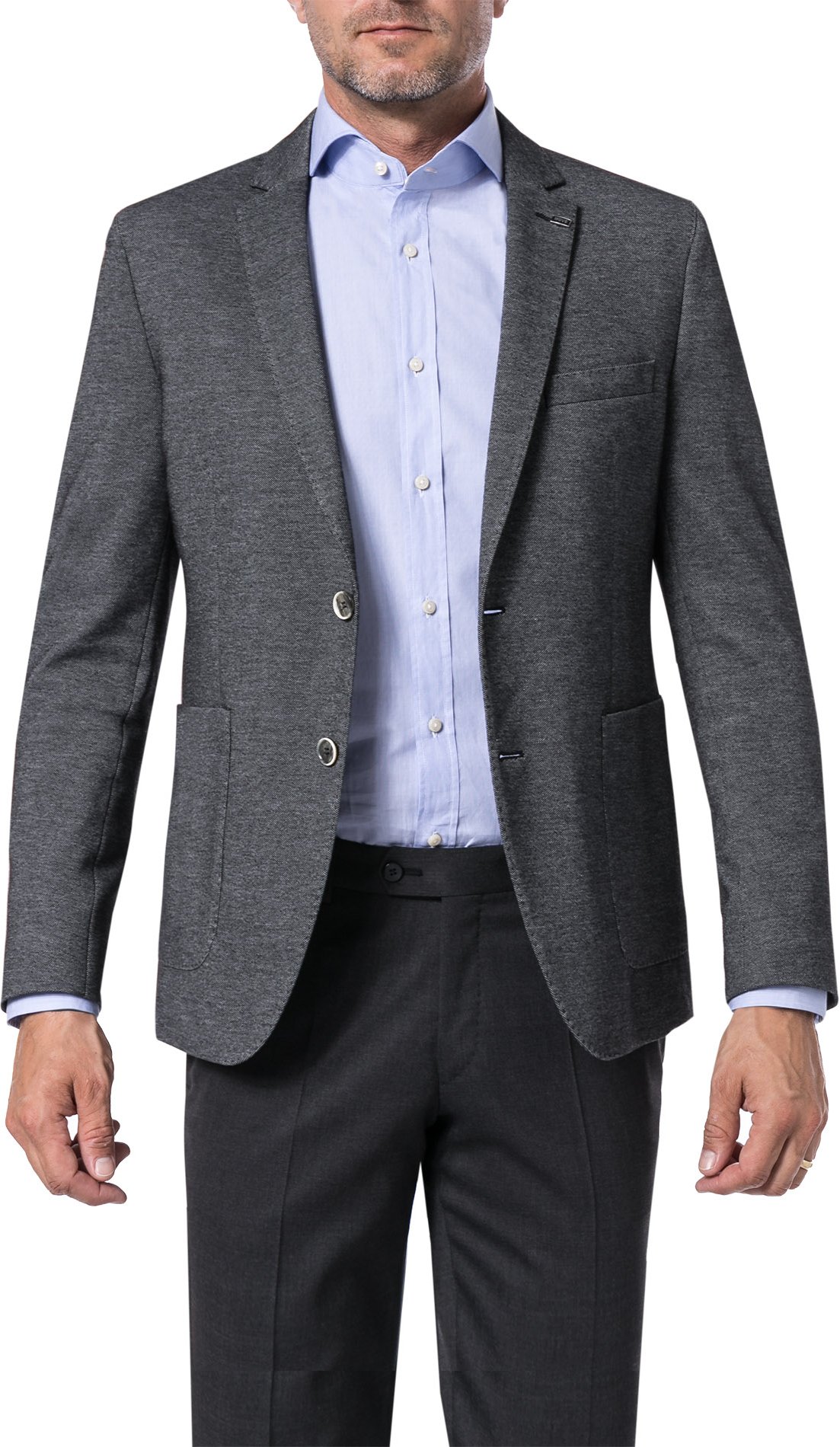 Thumbnail - DIGEL Herren Sakko grau meliert Slim Fit