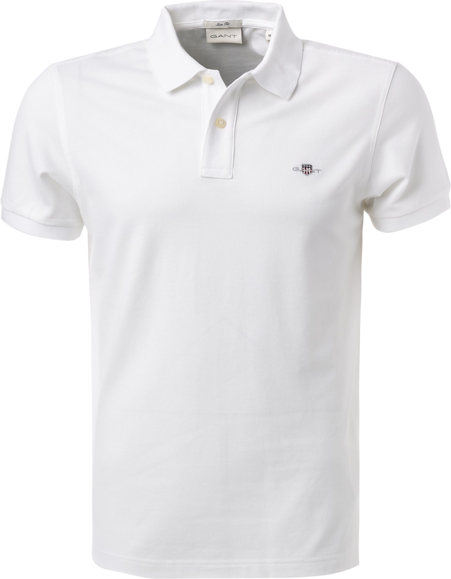 Gant Herren Polo-Shirt weiß Slim Fit