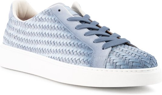 rosso e nero Herren Schuhe blau Glattleder