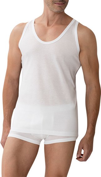 Thumbnail - Zimmerli Herren Tanktop weiß Merc. Baumwolle unifarben