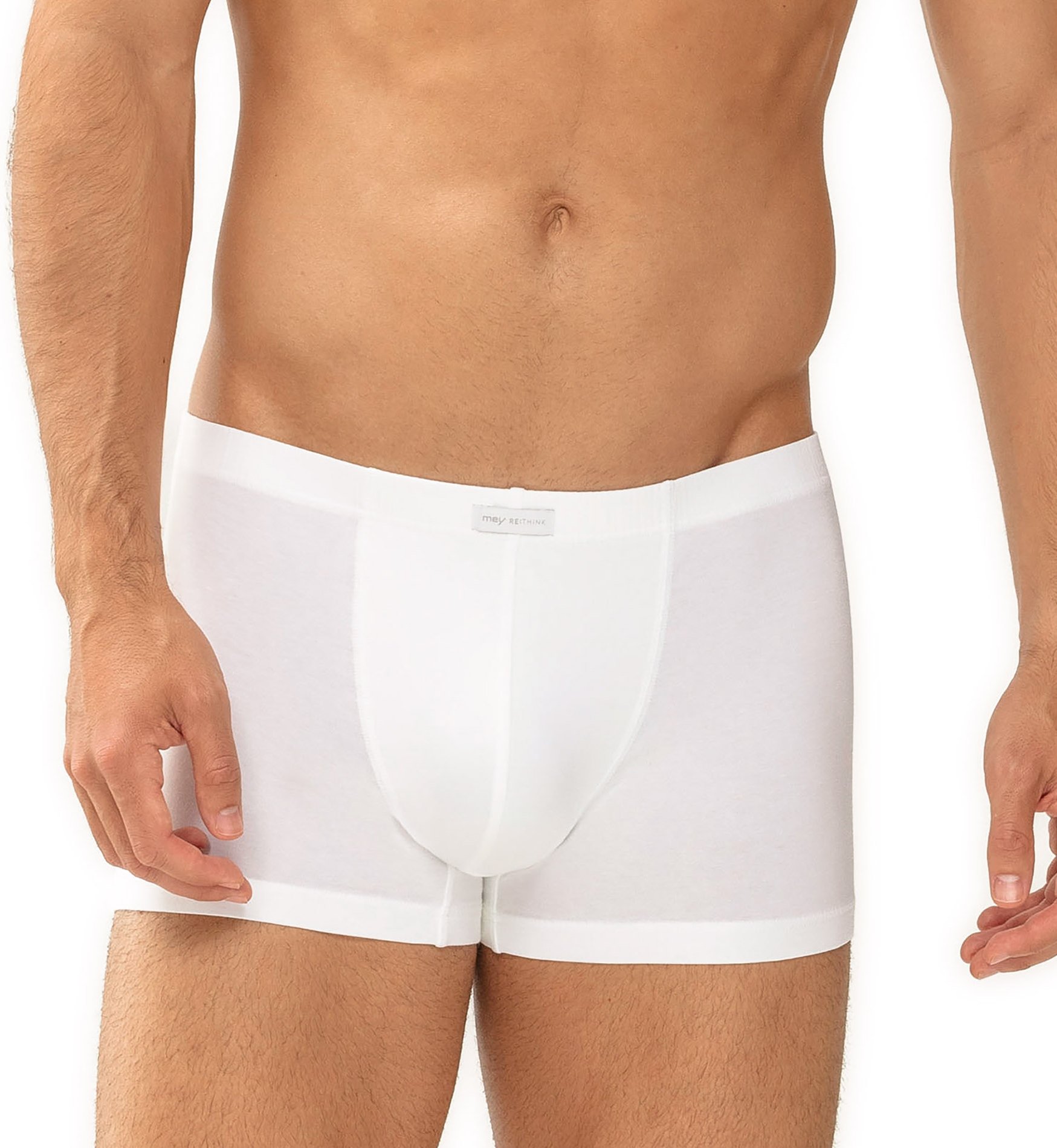 Mey Herren Shorty weiß Baumwolle & Mix unifarben