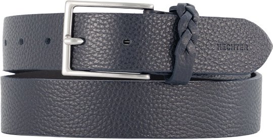 HECHTER PARIS Herren Gürtel blau Leder geprägt