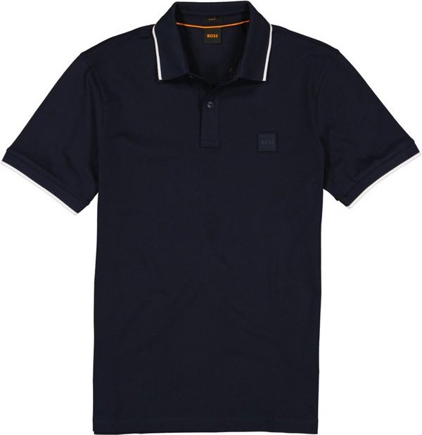 BOSS Orange Herren Polo-Shirt blau Slim Fit