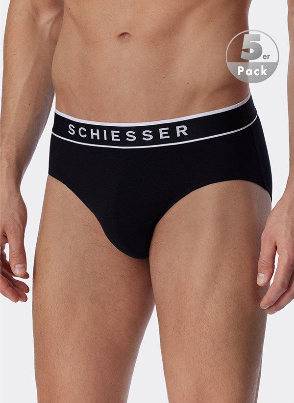 Thumbnail - Schiesser Herren Slips schwarz Baumwolle & Mix unifarben