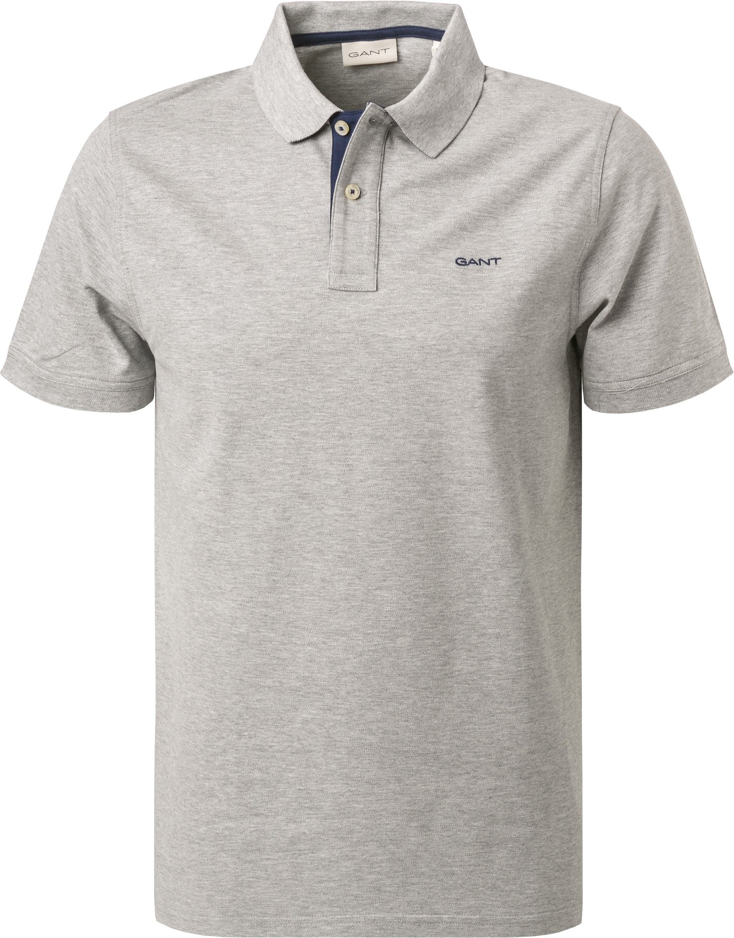 Thumbnail - Gant Herren Polo-Shirt grau meliert