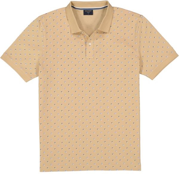 OLYMP Herren Polo-Shirt beige gemustert