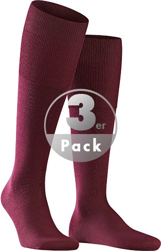 Thumbnail - Falke Herren Kniestrümpfe rot Schur-Wolle unifarben