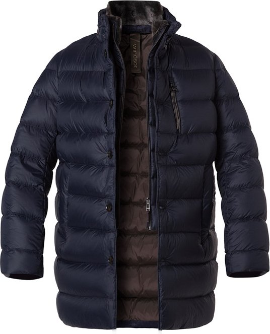 Windsor Herren Daunenjacke blau unifarben