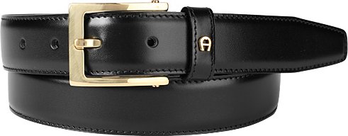AIGNER Herren Gürtel schwarz Glattleder