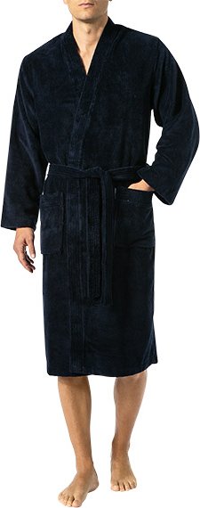 Morgenstern Herren Bademantel blau Baumwolle & Mix unifarben