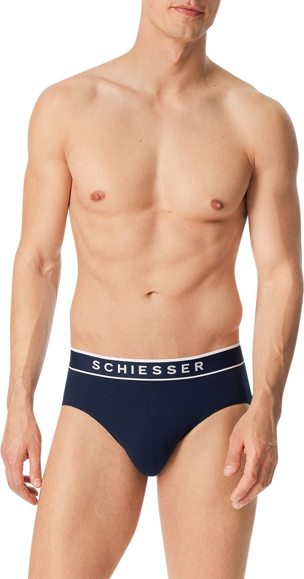 Thumbnail - Schiesser Herren Rio-Slip blau Baumwolle & Mix unifarben