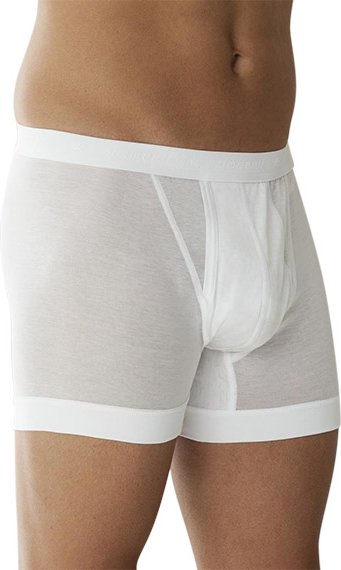 Zimmerli Herren Boxer Short weiß Merc. Baumwolle unifarben
