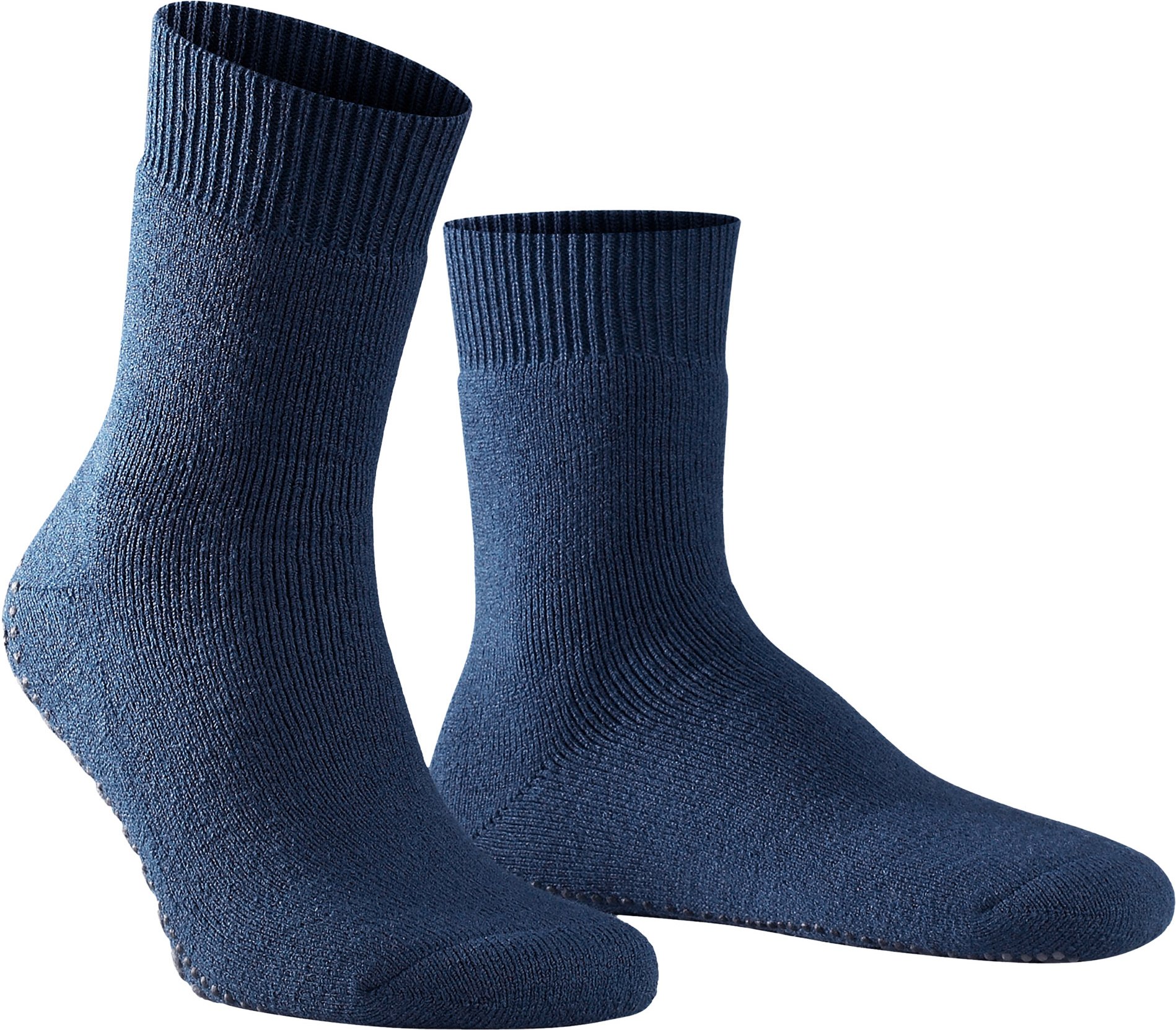 Falke Herren Homepads blau Merinowolle unifarben