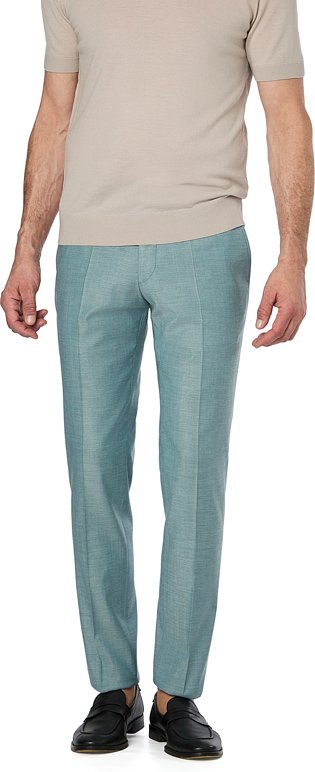 Thumbnail - ROY ROBSON Herren Hose grün meliert Slim Fit