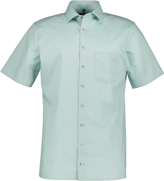 OLYMP Herren Kurzarmhemd grün meliert